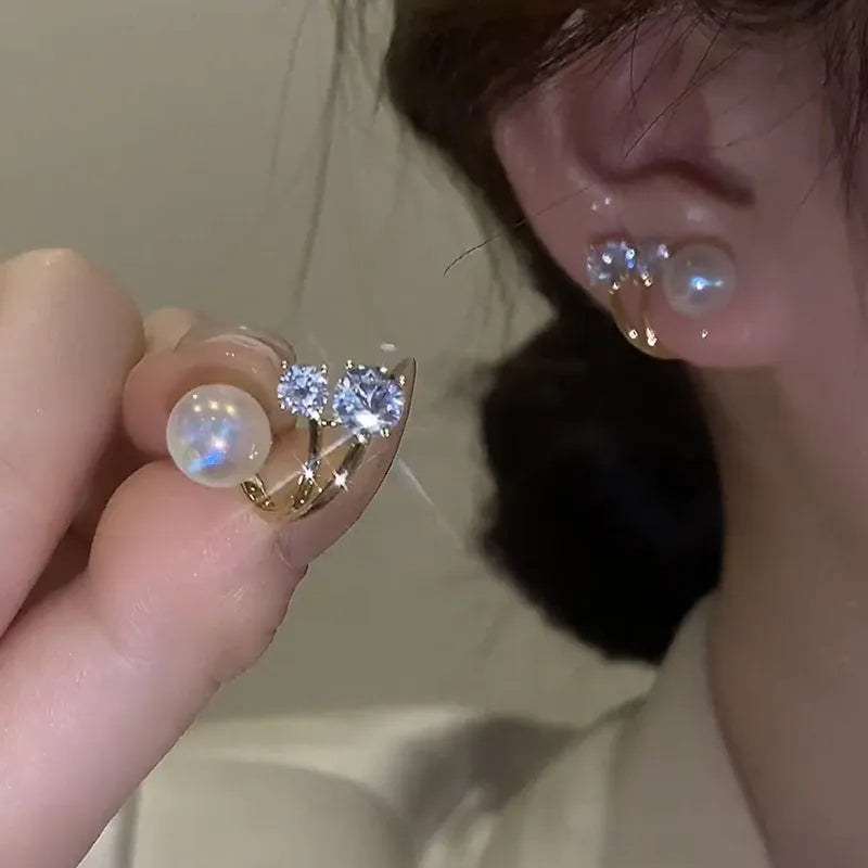 Pearl Claw Ear Hook Clip Earrings – Harmony Gems
